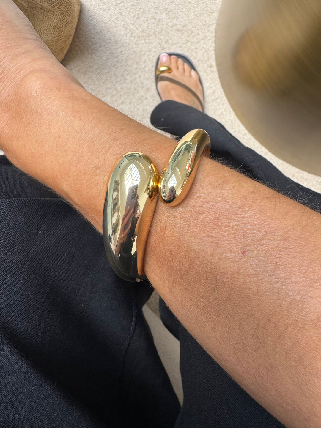 Frances Chunky Bangle - Gold Plated