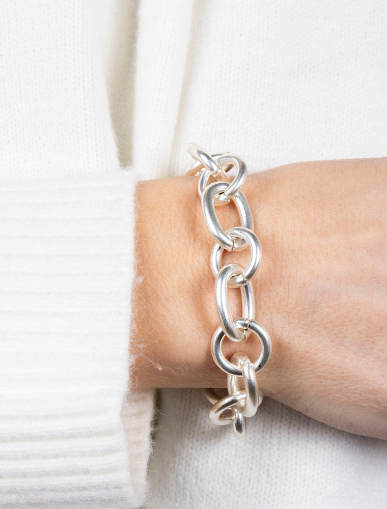 Portia Chunky Link Bracelet - Silver Plated