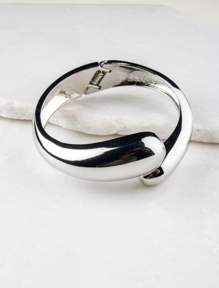 Frances Chunky Bangle - Silver Plated