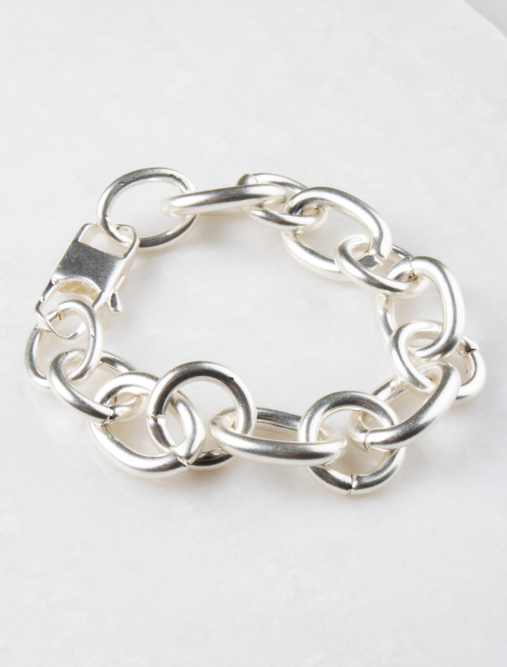 Portia Chunky Link Bracelet - Silver Plated