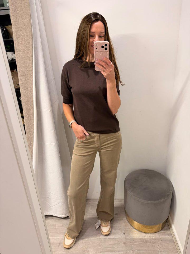 Tocada Wide Leg Jeans - Latte