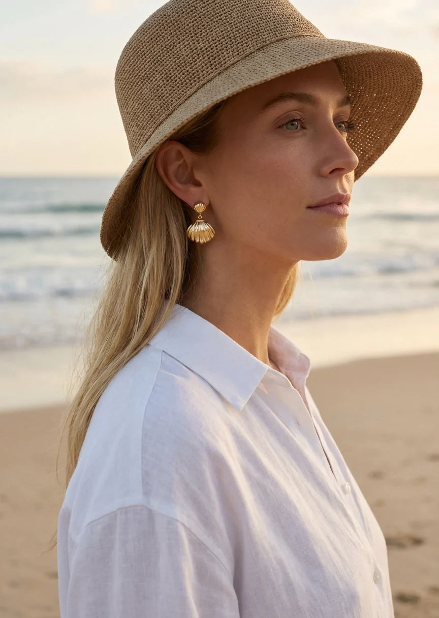 Gold Shell Earrings
