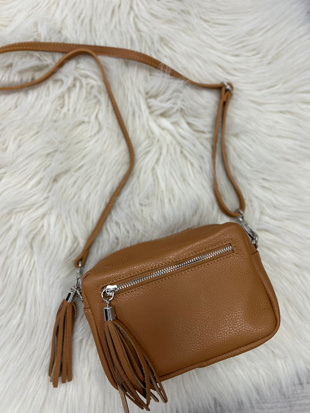 Leather Camera Bag - Tan