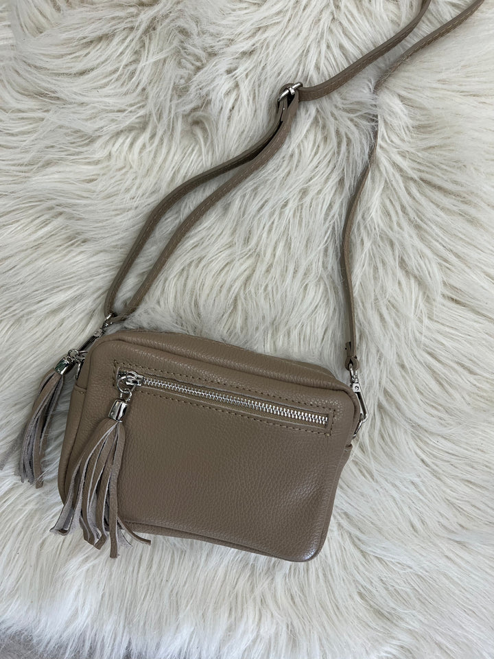 Leather Camera Bag - Taupe