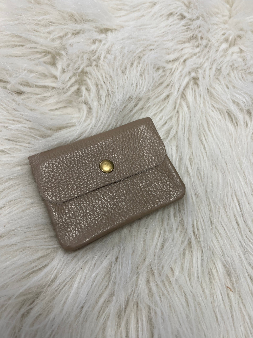Leather Coin Purse - Taupe