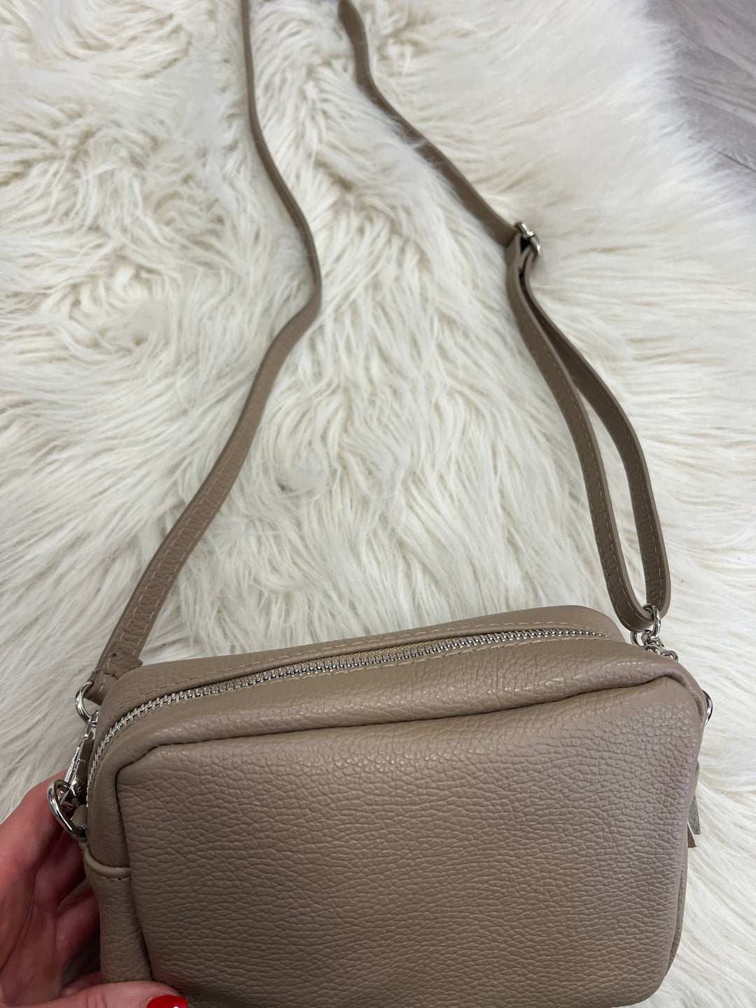 Leather Camera Bag - Taupe