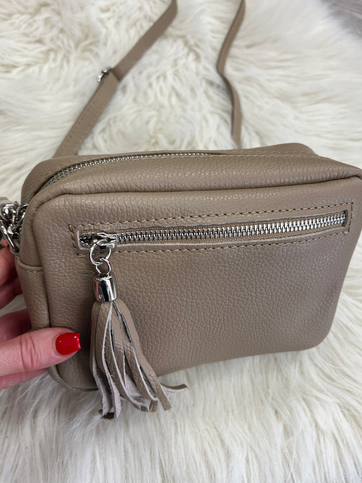 Leather Camera Bag - Taupe