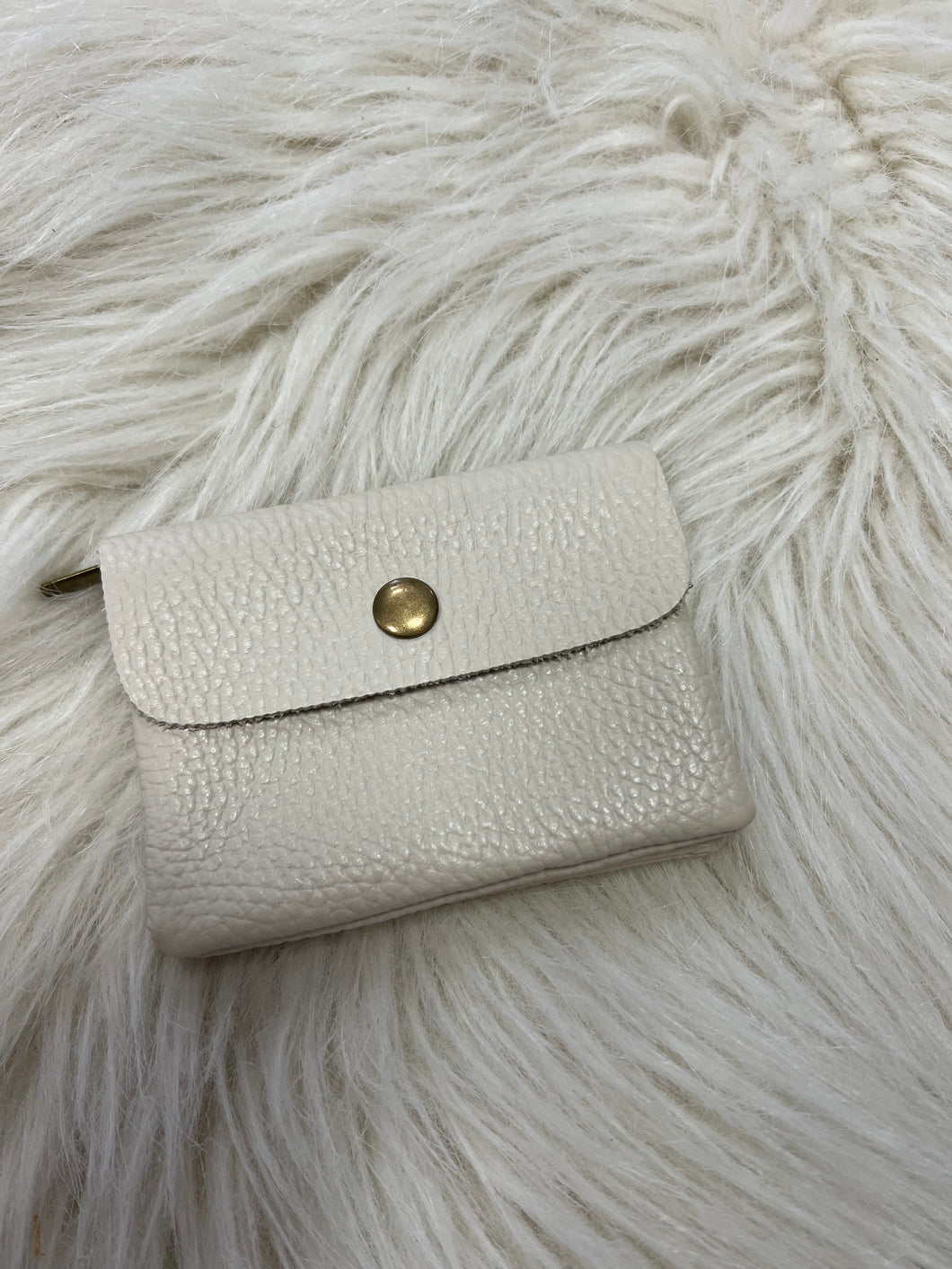 Leather Coin Purse - Cream